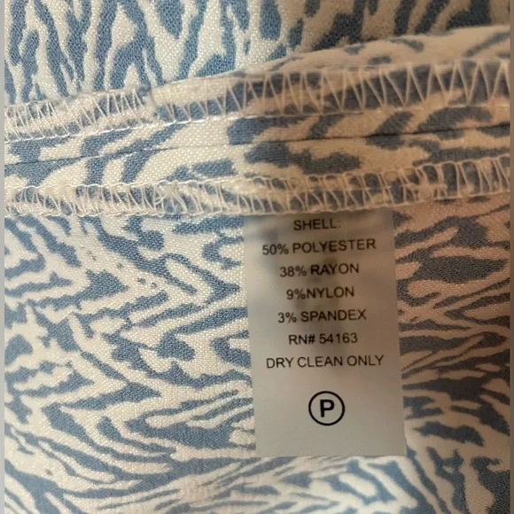New without tags Calvin Klein Elegant Blue Patterned Sleeveless Dress Size 10 - Picture 5 of 10